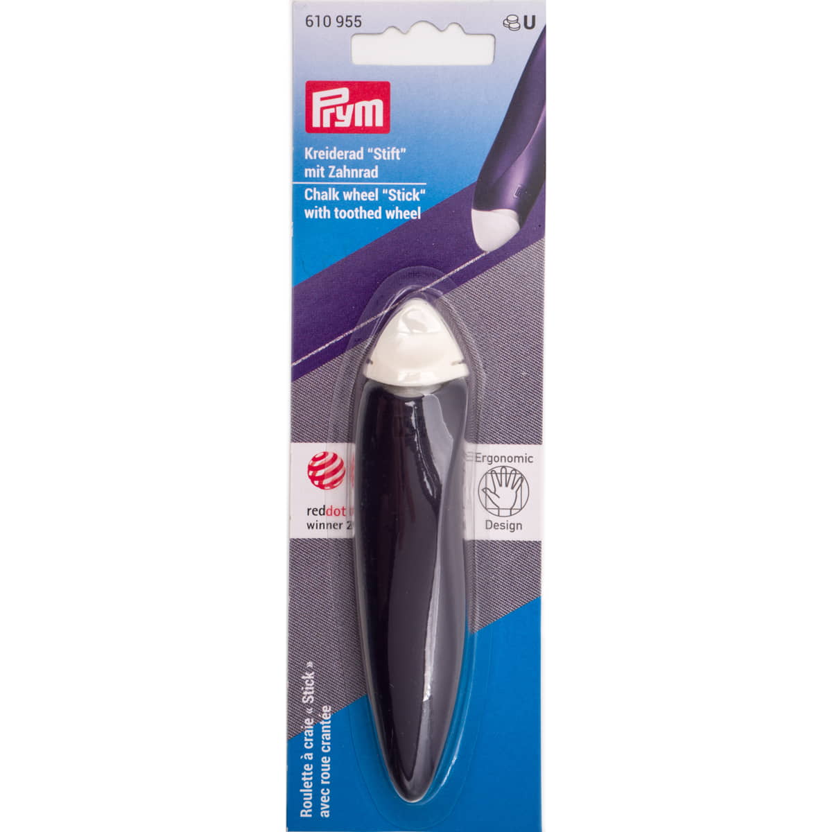 Radeerwiel met krijt | Prym Ergonomic | 610955 Krijt PRYM610955 4002276109551