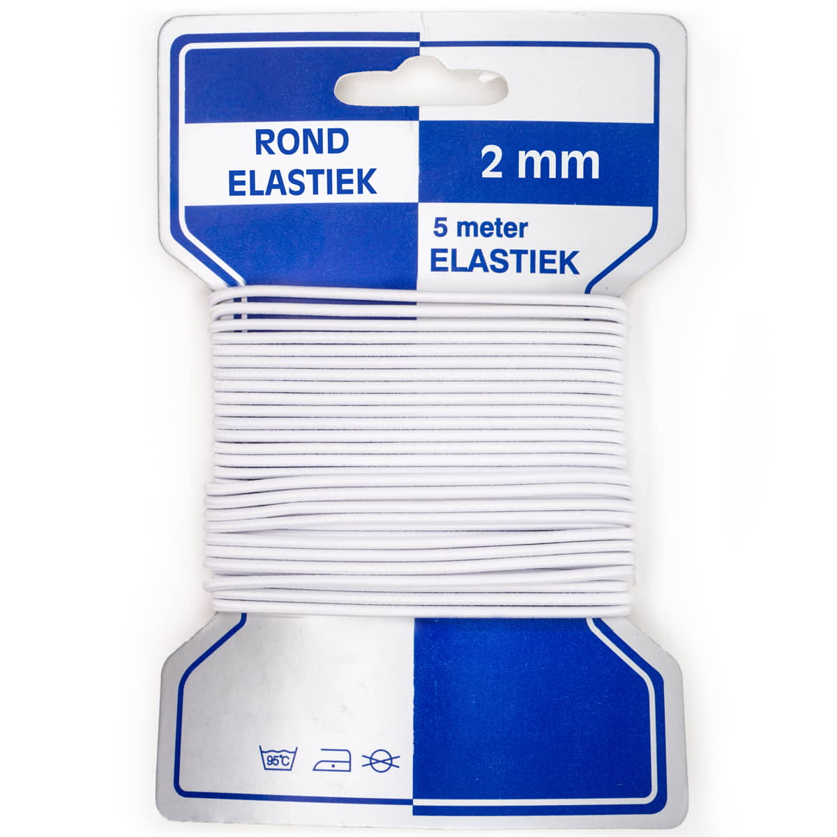 Rond elastiek | 2 mm | 5 meter | wit Elastiek ROND-ELASTIEK-2MM-5M-WIT