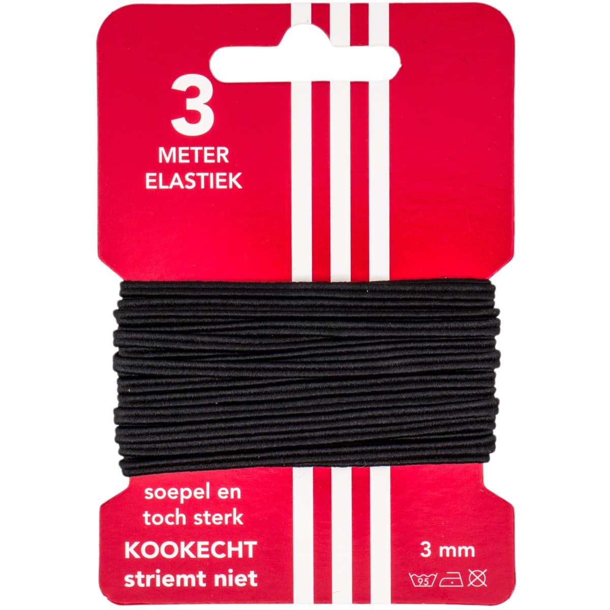 Soutache elastiek 3 mm breed - 3 meter Elastiek ELASTIEK - SOUTACHE - 3MM - ZWART - 3M