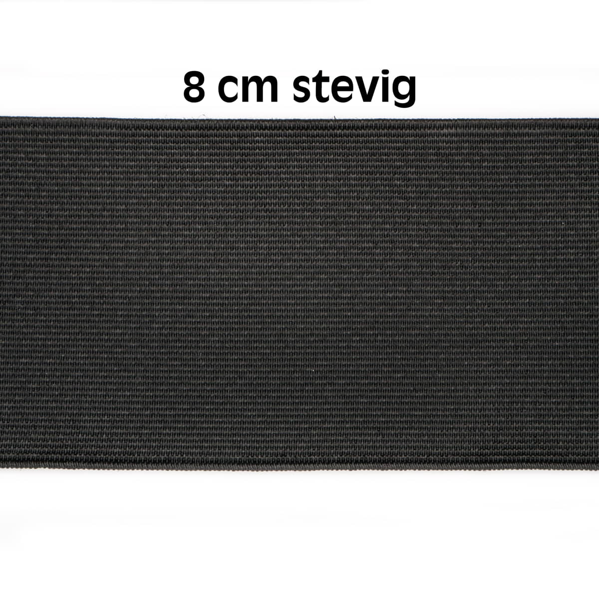 Taille elastiek stevig | 8 cm | zwart | rol 5 meter Elastiek TAILLE - ELAS - STEVIG - 8 - ZWART - 5M