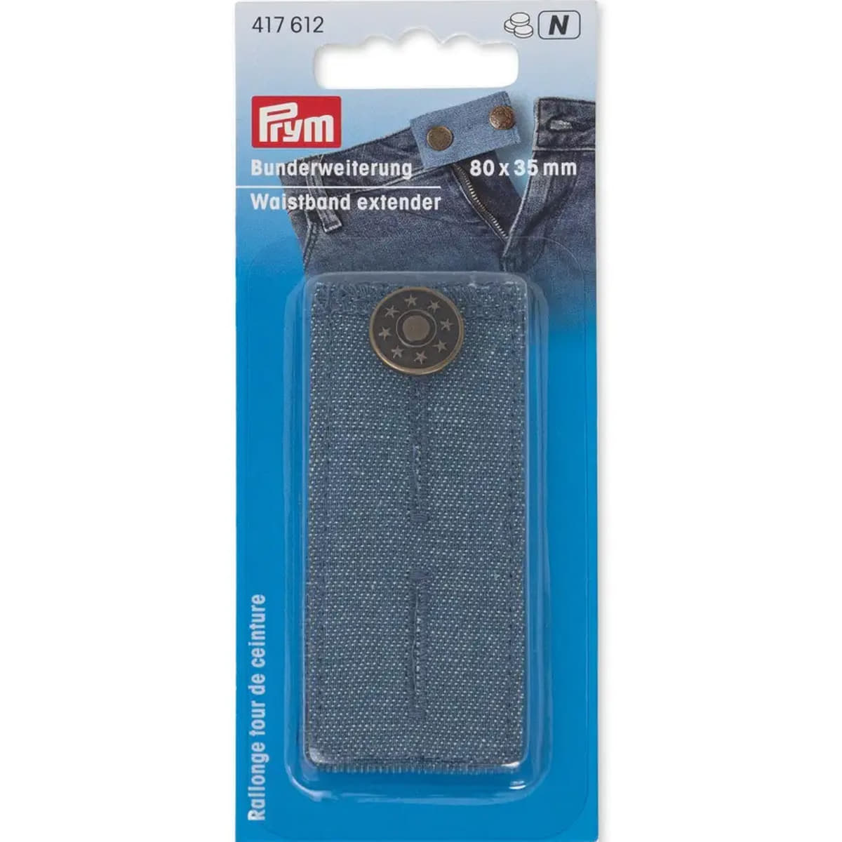 Taillebandverlenger met jeansknoop 70x35 mm Broek accessoire PRYM - 417610 4002274176104