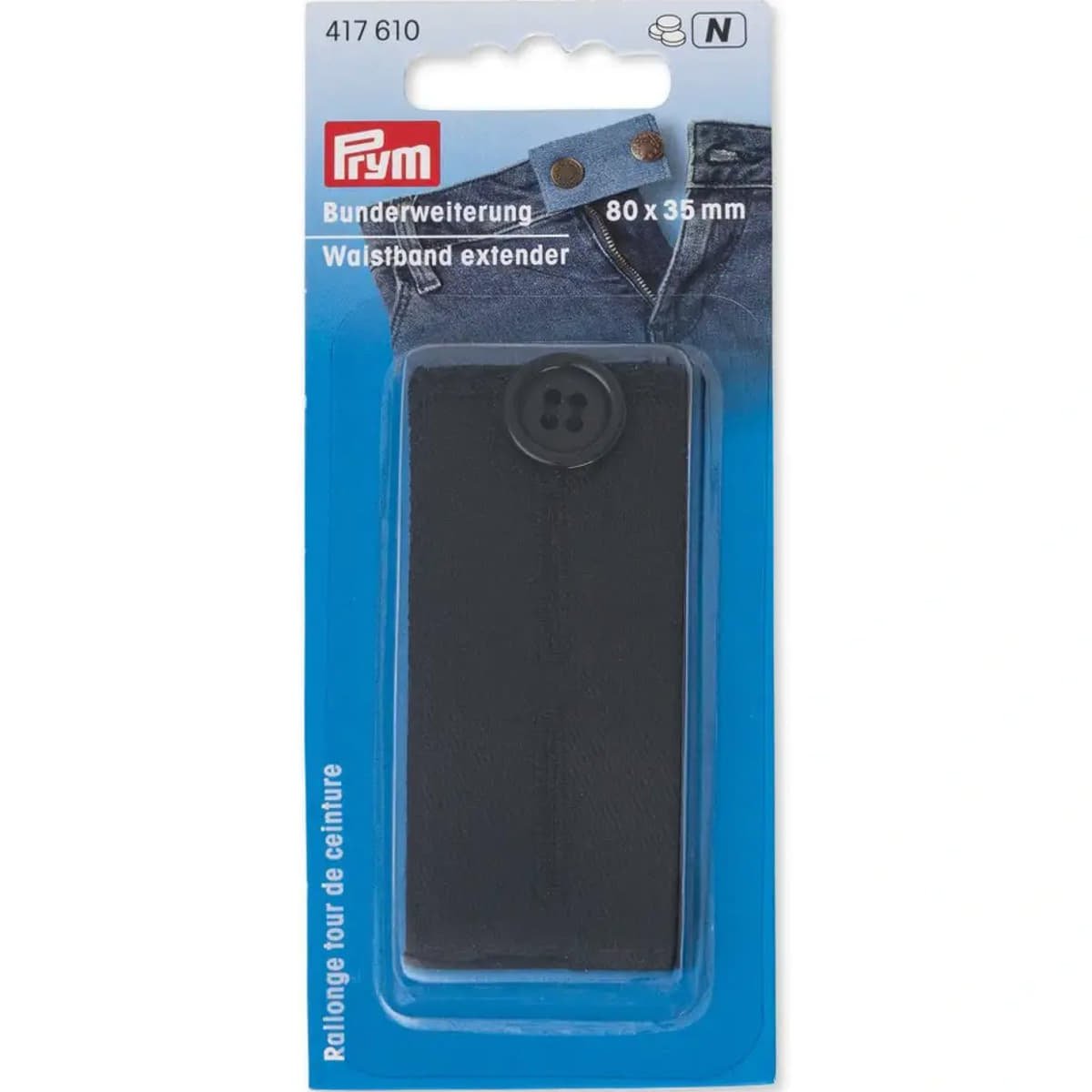 Taillebandverlenger met jeansknoop 70x35 mm Broek accessoire PRYM - 417610 4002274176104