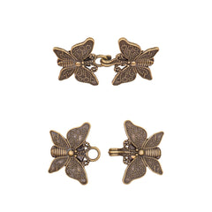 Vestsluiting | vlinder Aurelia | brons | met haak en oog Vestsluiting VLINDER-AURELIA-BRONS