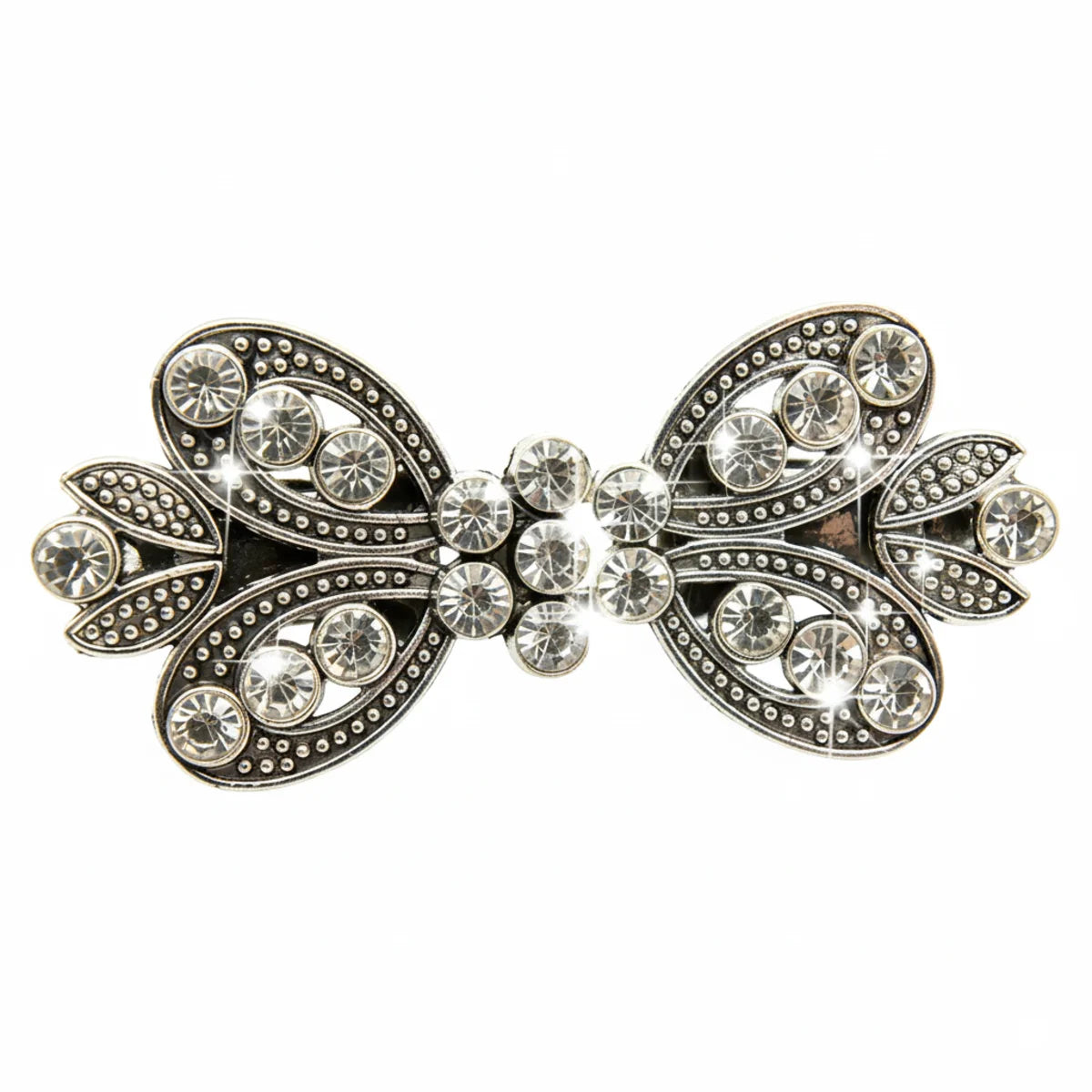 Vestsluiting zilver met strass steentjes haak en oog 57x25mm Vestsluiting VSL - LUXE - STRAS - 3