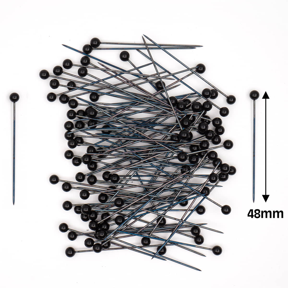 Zwarte glaskopspelden extra lang | 48 mm | 30 gram | Prym 029236 Spelden PRYM029236