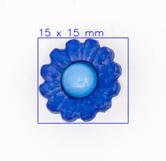 Blauwe Bloem Knoop 15x15mm Knoop KNP00053 - Fourniturenkraam.nl