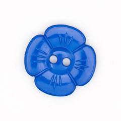 Blauwe Plastic Bloem Knoop 20x21 mm Knoop KNP00091 - Fourniturenkraam.nl