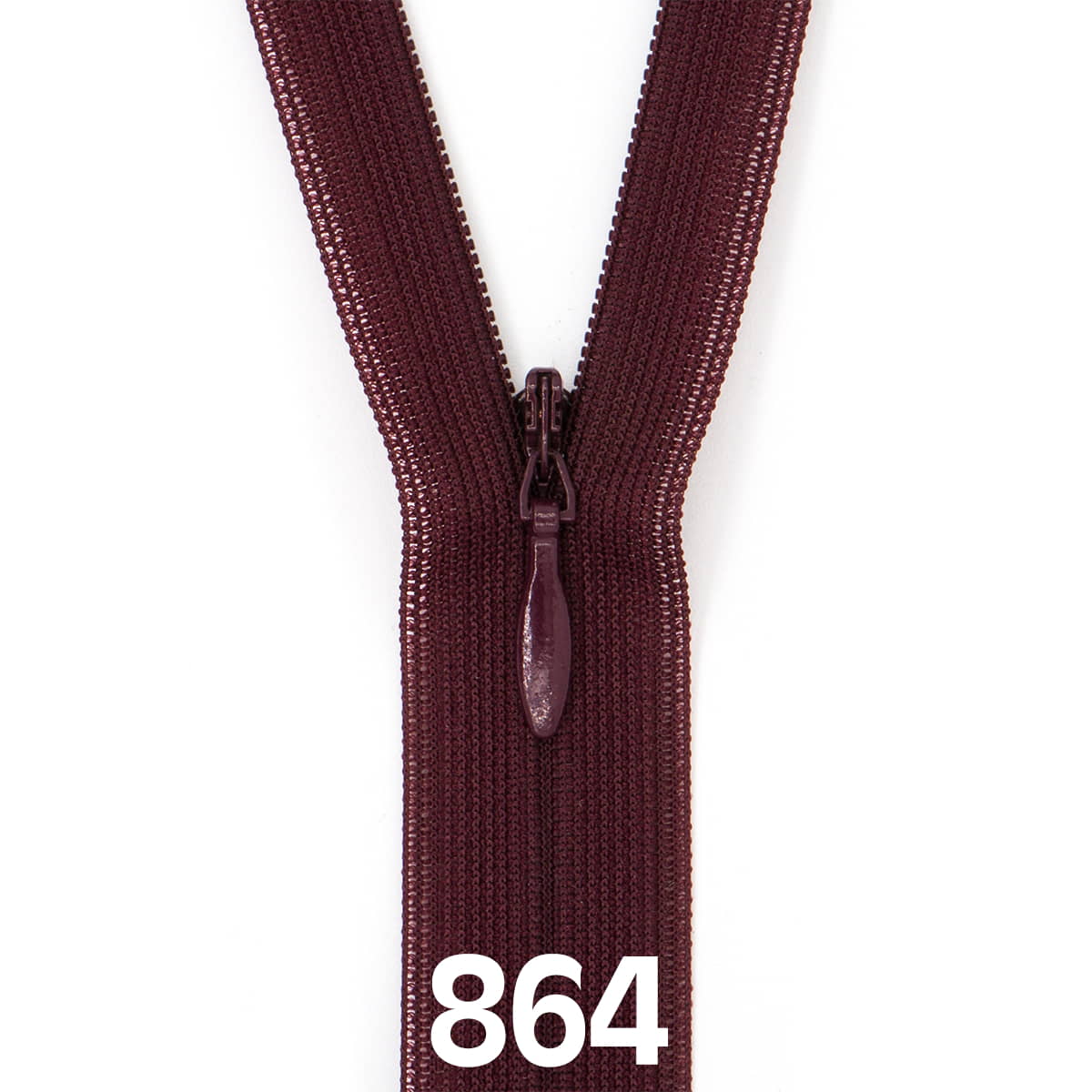 Blinde rits 22 cm | YKK | 864 bordeaux RITS-BLD-22-YKK-864-BORDEAUX - Fourniturenkraam.nl