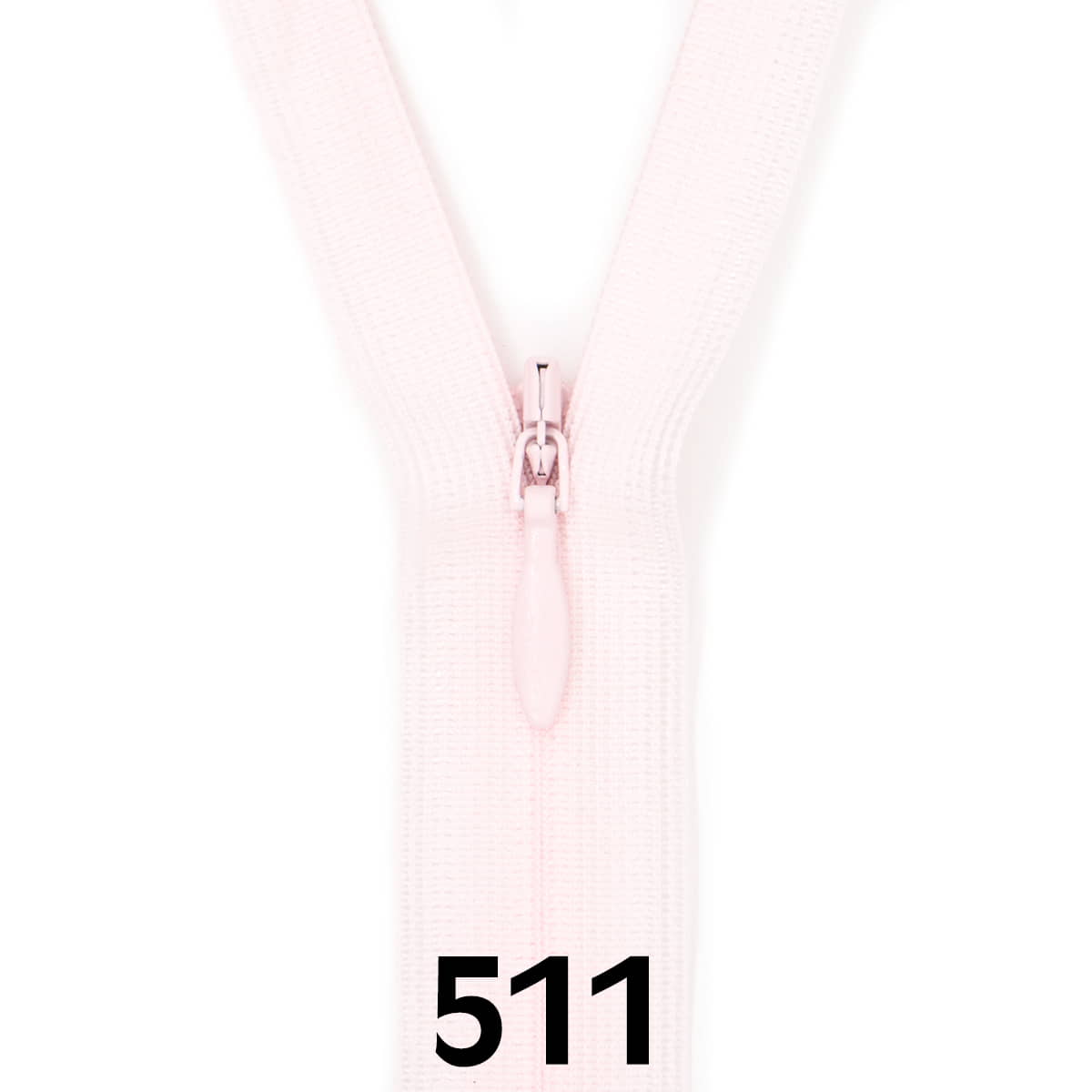 Blinde Rits 60 cm - 511 licht roze Rits BLINDE-RITS-60-511 - Fourniturenkraam.nl