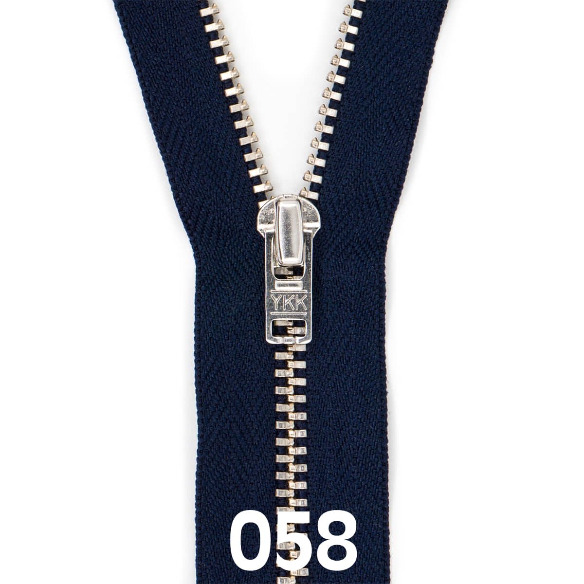 Broek rits metaal | zilver fijn | 12 cm | YKK | 058 donker blauw Rits RITS-BROEK-SILVER-4.5-12CM-058-DARK-BLUE - Fourniturenkraam.nl