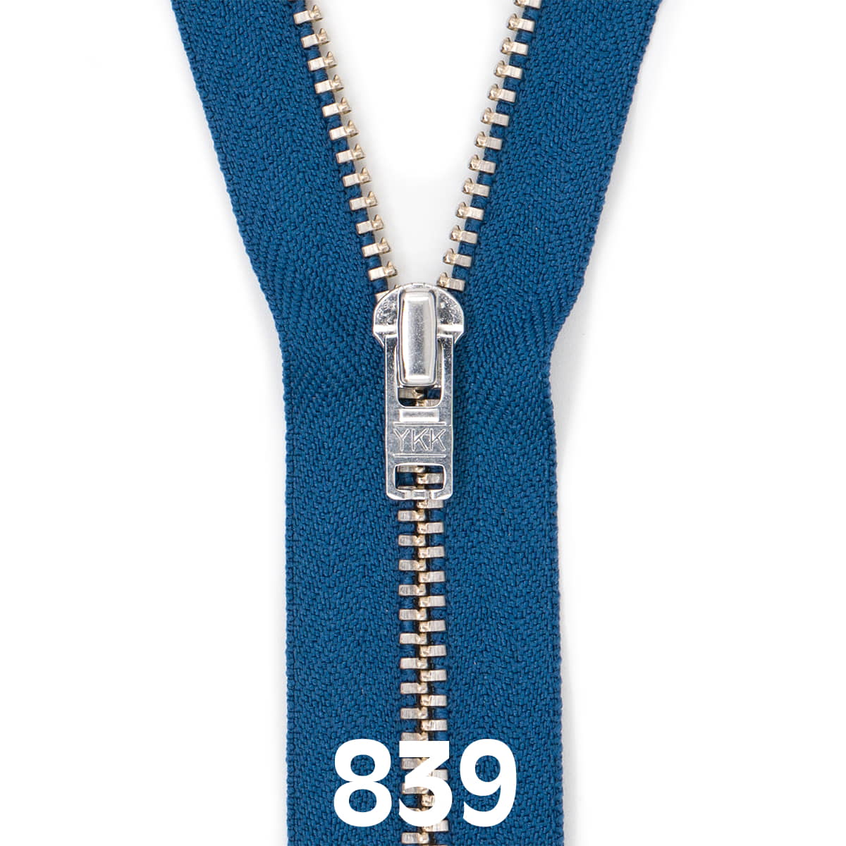 Broek rits metaal | zilver fijn | 12 cm | YKK | 839 jeans blauw Rits RITS-BROEK-SILVER-4.5-12CM-839-JEAN-BLUE - Fourniturenkraam.nl