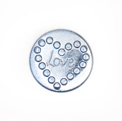 Charmante Metalen 'Love' Knoop 15x15 mm Knoop KNP00142 - Fourniturenkraam.nl