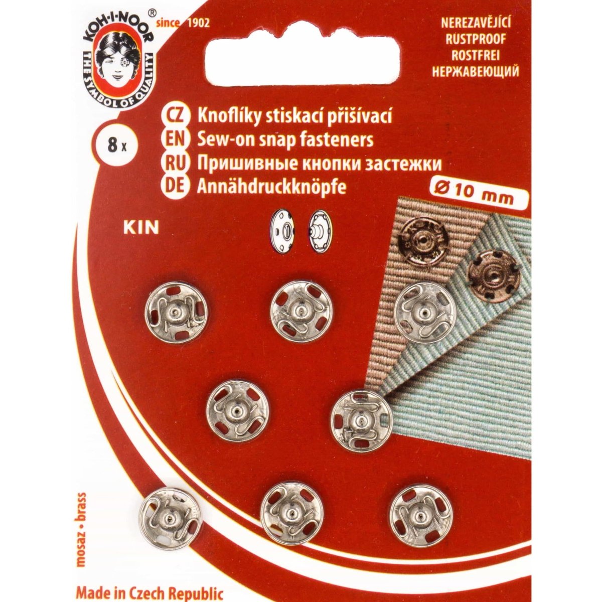 Drukknopen opnaaibaar zilver metaal 10mm 8 stuks Drukkers KOH00015 - Fourniturenkraam.nl