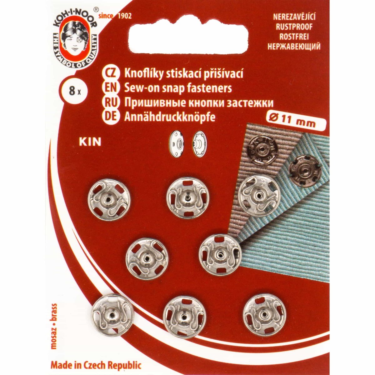 Drukknopen opnaaibaar zilver metaal 11mm 8 stuks Drukkers KOH00011 8590265100475 - Fourniturenkraam.nl