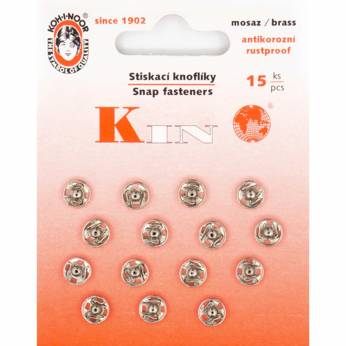 Drukknopen opnaaibaar zilver metaal 8mm 15 stuks Drukkers KOH00016 - Fourniturenkraam.nl