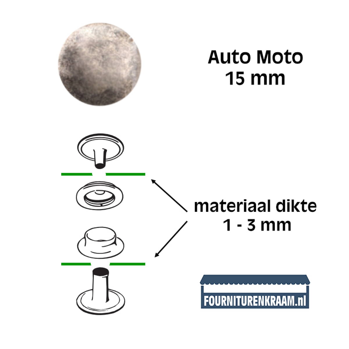 Drukknopen set | 15 mm | Auto Moto | antiek zilver | 10 stuks KIN-15-AUTO-MOTO-ANTIEK-ZILVER 8590265003004