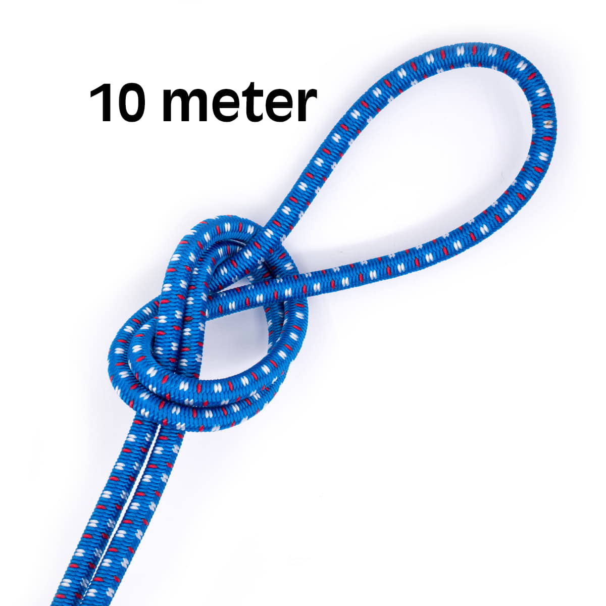 Elastisch koord 5 mm blauw met markering - aanbeiding 10 meter elastisch koord EK-5MM-BLAUW-ROOD-10M - Fourniturenkraam.nl