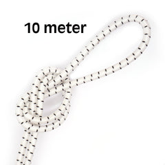 Elastisch koord 5 mm wit met zwart markering - aanbeiding 10 meter elastisch koord EK - 5MM - WIT - ZWART - 10M