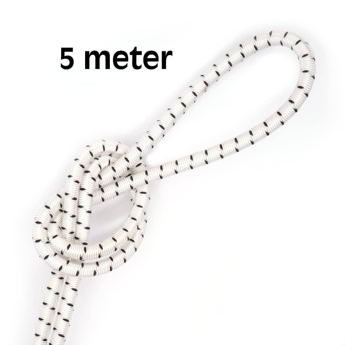 Elastisch koord 5 mm wit met zwart markering - aanbieding 5 meter elastisch koord EK-5MM-WIT-ZWART-5M - Fourniturenkraam.nl