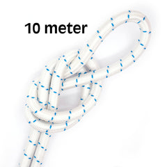 Elastisch koord 8 mm wit met blauw markering- aanbieding 10 meter elastisch koord EK-8MM-WIT-BLAUW-10M - Fourniturenkraam.nl