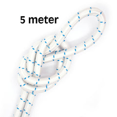 Elastisch koord 8 mm wit met blauw markering- aanbieding 5 meter elastisch koord EK-8MM-WIT-BLAUW-5M - Fourniturenkraam.nl