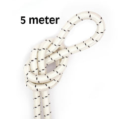 Elastisch koord 8 mm wit met zwart markering - aanbieding 5 meter elastisch koord EK-8MM-WIT-ZWART-5M - Fourniturenkraam.nl