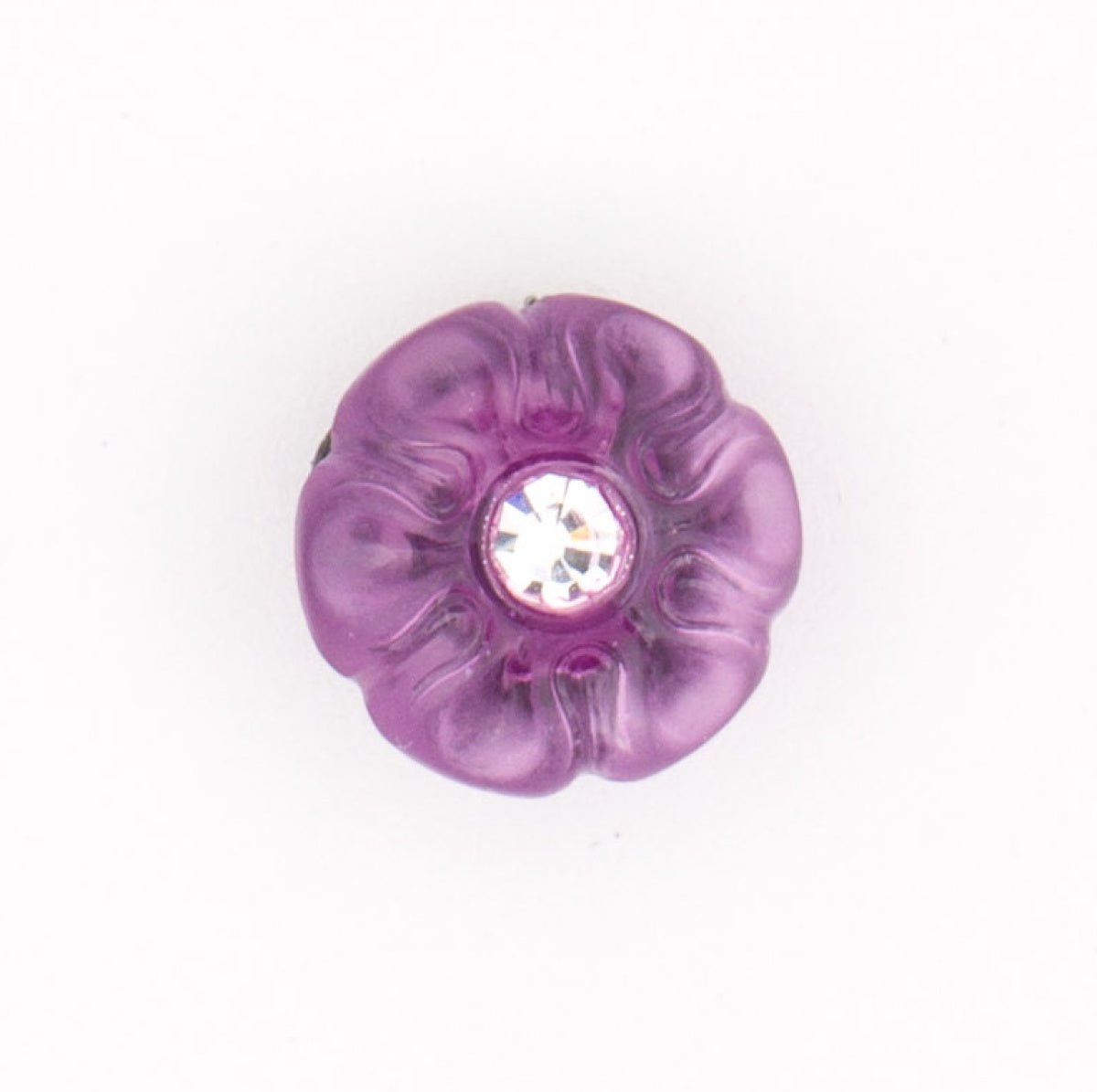 Elegante Roze Bloemknoop met Strass - Ringbevestiging - 12x12 mm Knoop KNP00079 - Fourniturenkraam.nl