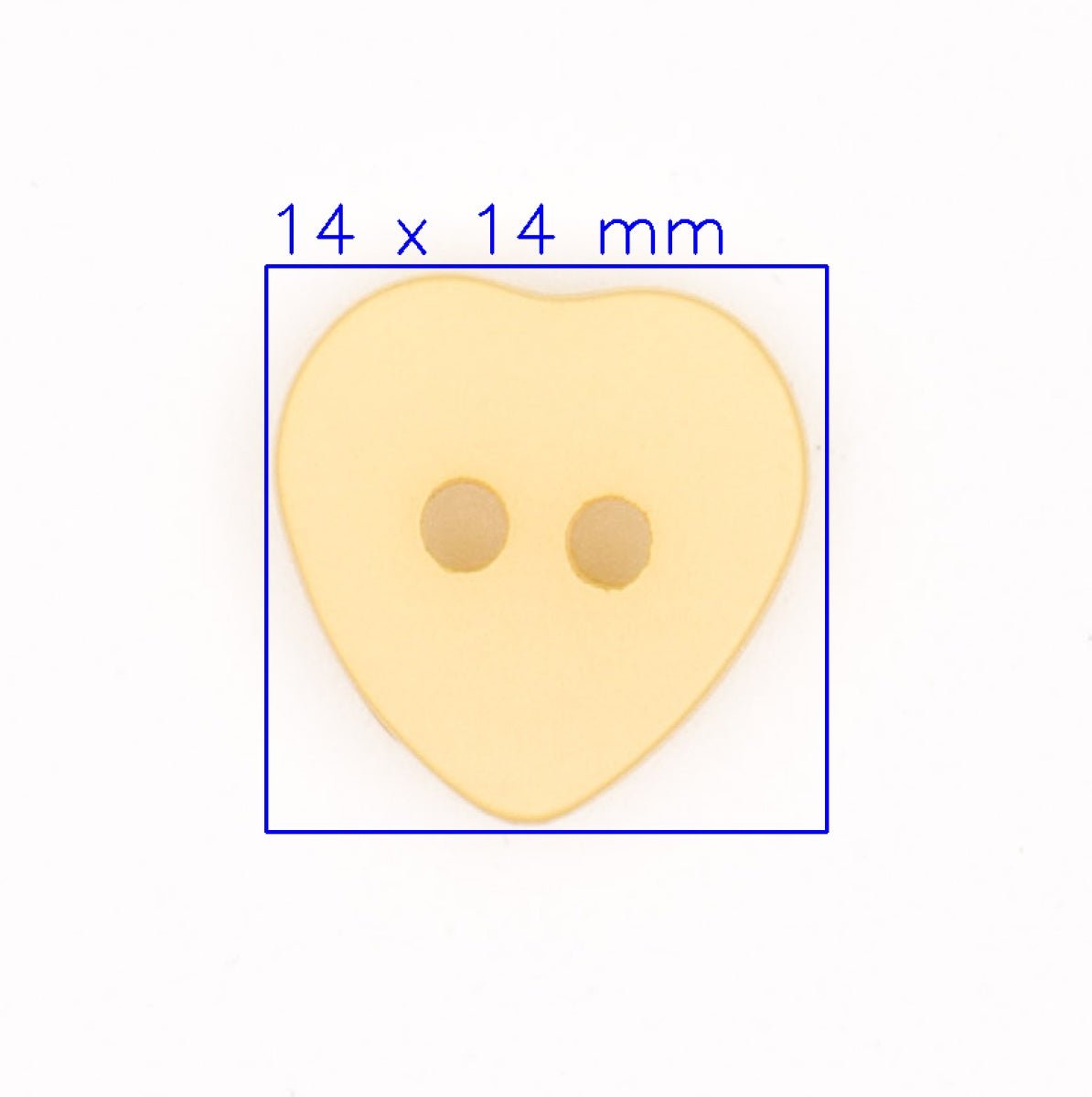 Gele Hartvormige Knoop 14x14mm Knoop KNP00012 - Fourniturenkraam.nl