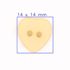 Gele Hartvormige Knoop 14x14mm Knoop KNP00012 - Fourniturenkraam.nl