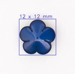 Glansrijke Blauwe Bloemvormige Knoop 12mm Knoop KNP00130 - Fourniturenkraam.nl