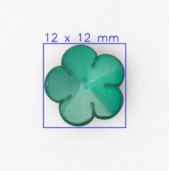 Glansrijke Groene Bloemvormige Knoop, Diameter 12mm Knoop KNP00129 - Fourniturenkraam.nl