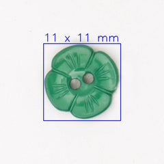 Groene Bloemvormige Knoop, Diameter 12mm Knoop KNP00126 - Fourniturenkraam.nl