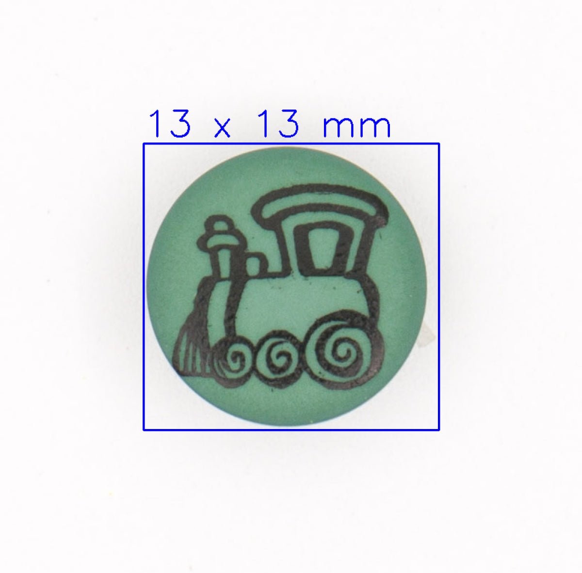 Groene Trein Knoop 13x13mm Knoop KNP00069 - Fourniturenkraam.nl