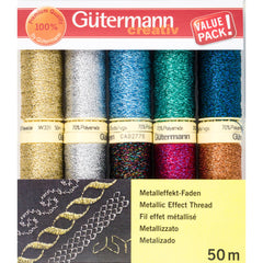 Gütermann Metallic Naaigaren set - 10x50 meter Garen GM-METALLIC-10-50M 4029394450785 - Fourniturenkraam.nl