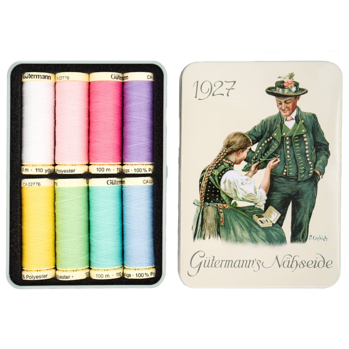 Gütermann Nostalgie Box pastel kleuren - 1927 naaigaren GM-NOSTALGIA-1927-640951 4029394681820 - Fourniturenkraam.nl