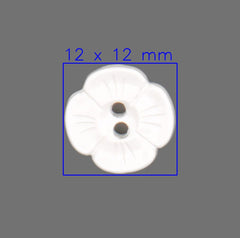 Klassieke Witte Bloemknoop - 12x12 mm Knoop KNP00086 - Fourniturenkraam.nl