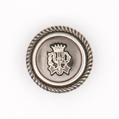Koninklijke Zilveren Metalen Knoop met Wapenschild 18x18 mm Knoop KNP00134 - Fourniturenkraam.nl