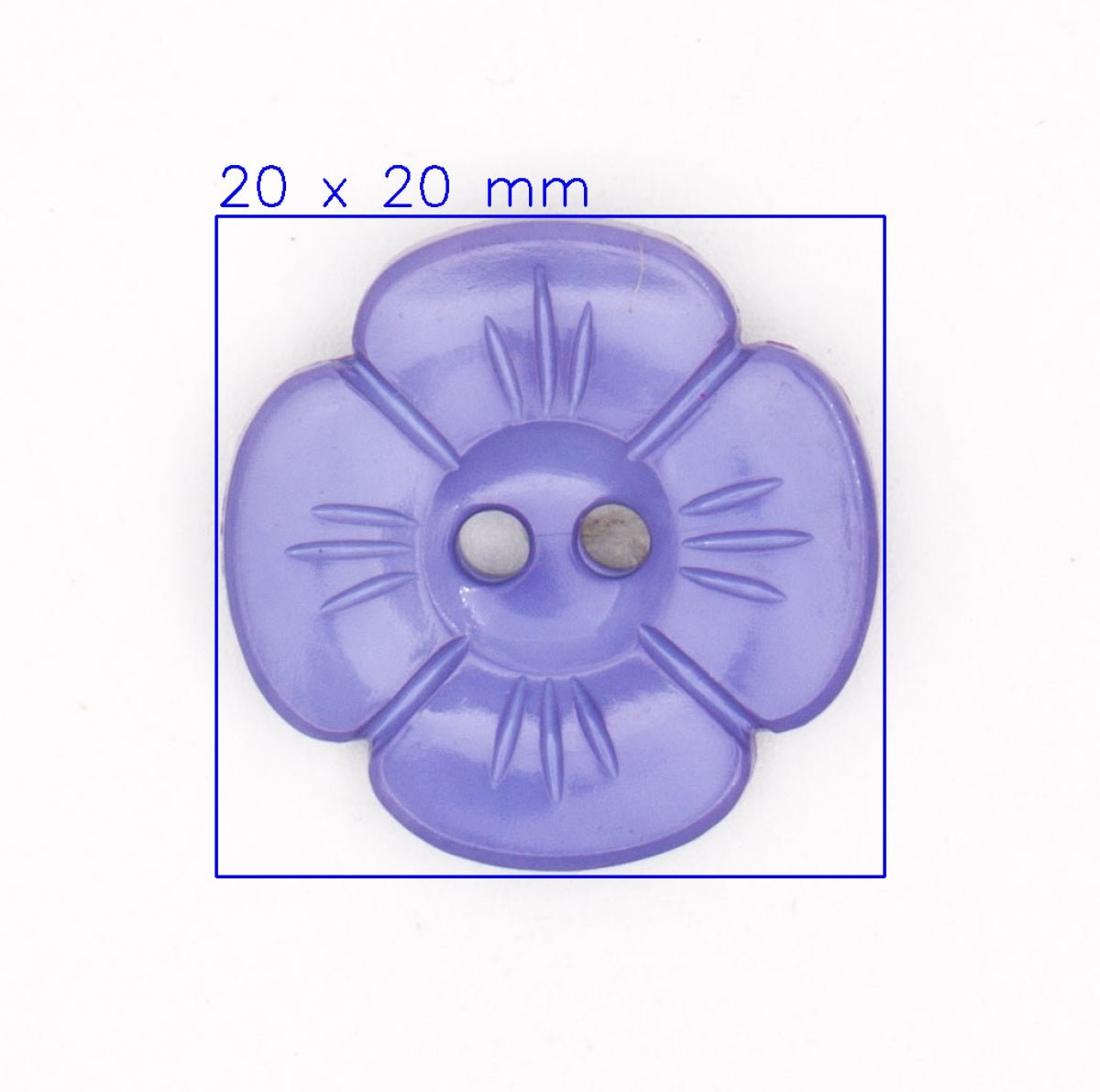 Lavendel Paarse Bloemvormige Knoop, Diameter 20mm Knoop KNP00116 - Fourniturenkraam.nl