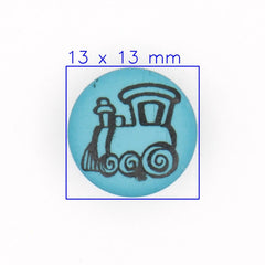 Leuke Blauwe Treinknoop voor Kinderen - 13x13 mm Knoop KNP00085 - Fourniturenkraam.nl