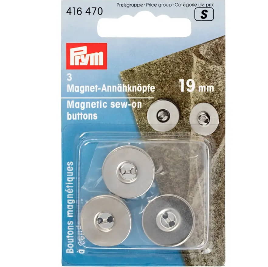 Magneet knopen zilver Prym 3 stuks PRYM416470 4002274164705 - Fourniturenkraam.nl