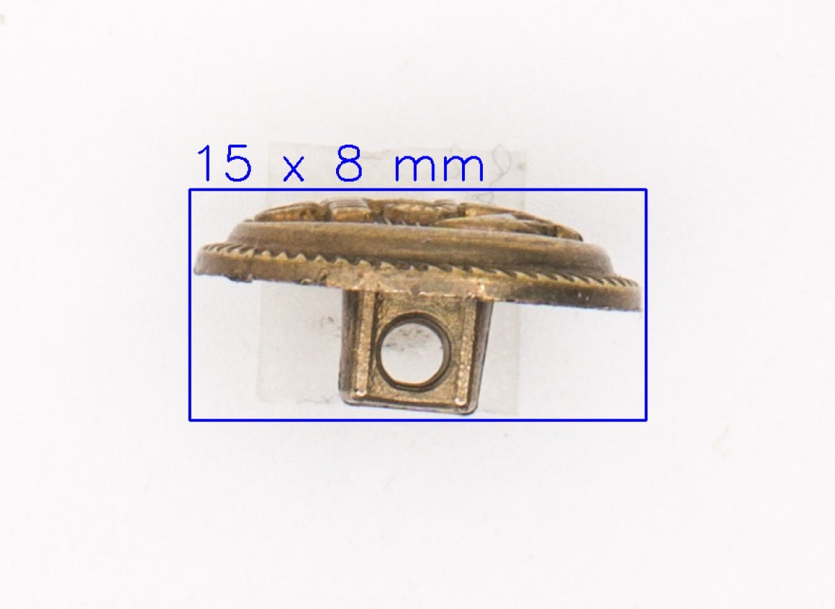 Metalen Anker Knoop - 15x16 mm Brons met Schacht Knoop KNP00192 - Fourniturenkraam.nl