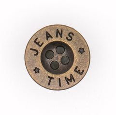 Metalen JEANS TIME Knoop - 18 mm Brons Knoop KNP00226 - Fourniturenkraam.nl