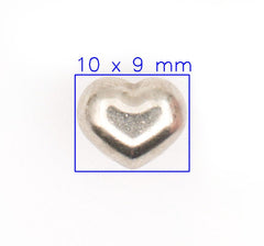 Metalen Zilveren Hartvormige Knoop 10x9mm Knoop KNP00015 - Fourniturenkraam.nl
