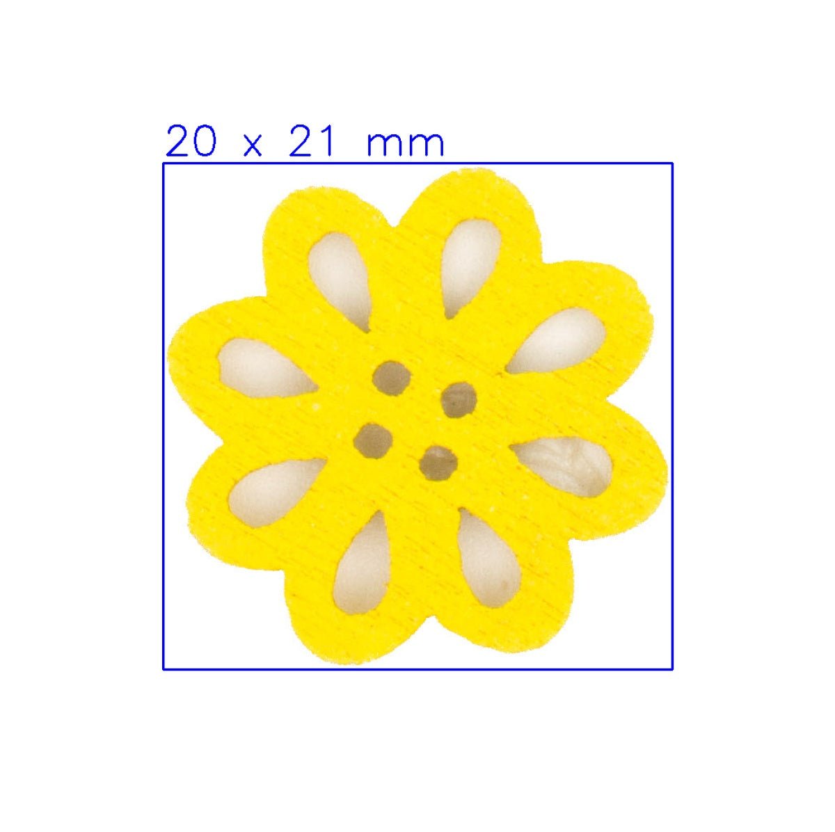 Natuurlijke Gele Houten Bloemknoop - 20x21 mm Knoop KNP00099 - Fourniturenkraam.nl