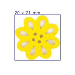 Natuurlijke Gele Houten Bloemknoop - 20x21 mm Knoop KNP00099 - Fourniturenkraam.nl