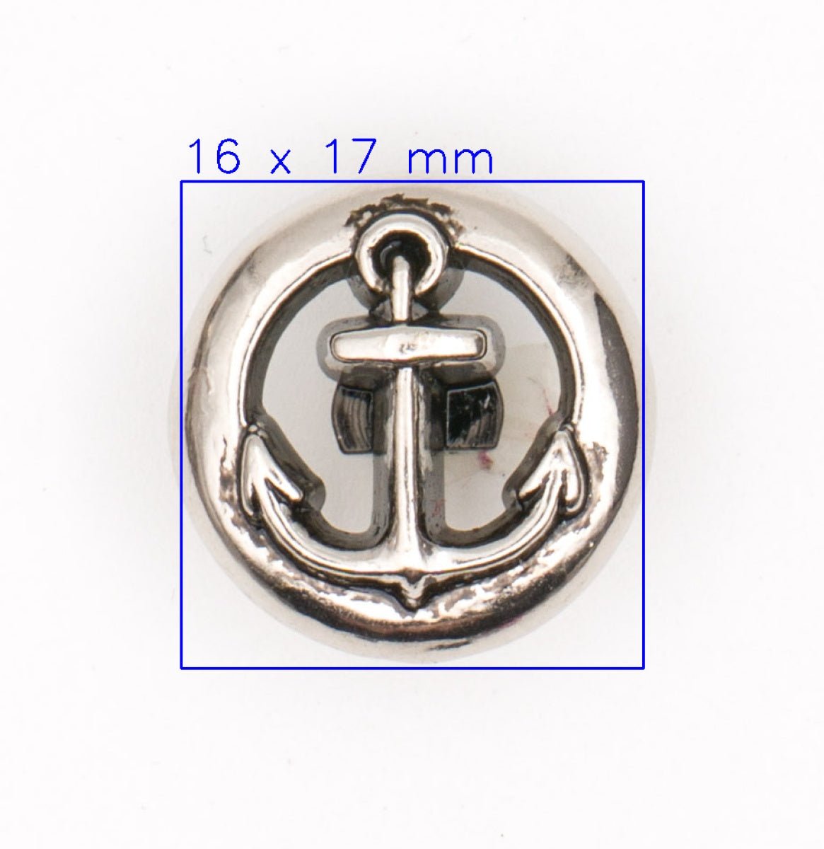 Nautische Zilveren Metalen Anker Knoop 16x17 mm Knoop KNP00146 - Fourniturenkraam.nl