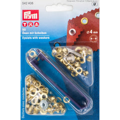Nestels met ringen | goud 4 mm | 50 stuks | Prym 542408 Zeilringen - Nestelringen PRYM - 542408 4002275424082
