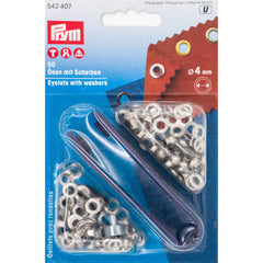 Nestels met ringen | zilver 4 mm | 50 stuks Prym 542407 Zeilringen - Nestelringen PRYM - 542407 4002275424075