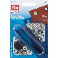Nestels Prym zilver 5mm 40 stuks 542410 Zeilringen - Nestelringen PRYM - 542410 4002275424105