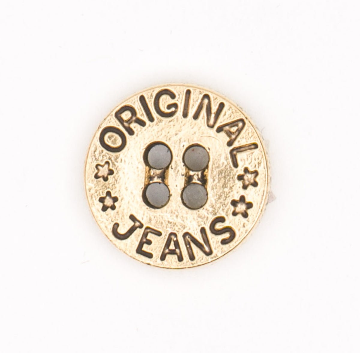 Original Jeans Plastic Knoop met Gouden Metaal Look 15x15 mm Knoop KNP00153 - Fourniturenkraam.nl